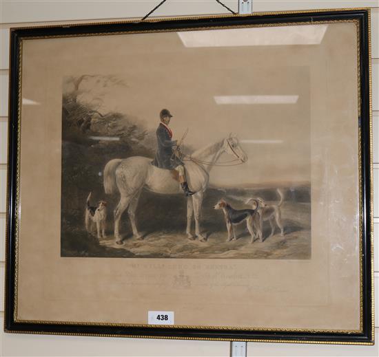 Packer after Barraud, coloured engraving, William Long on Bertha, overall 57 x 67cm